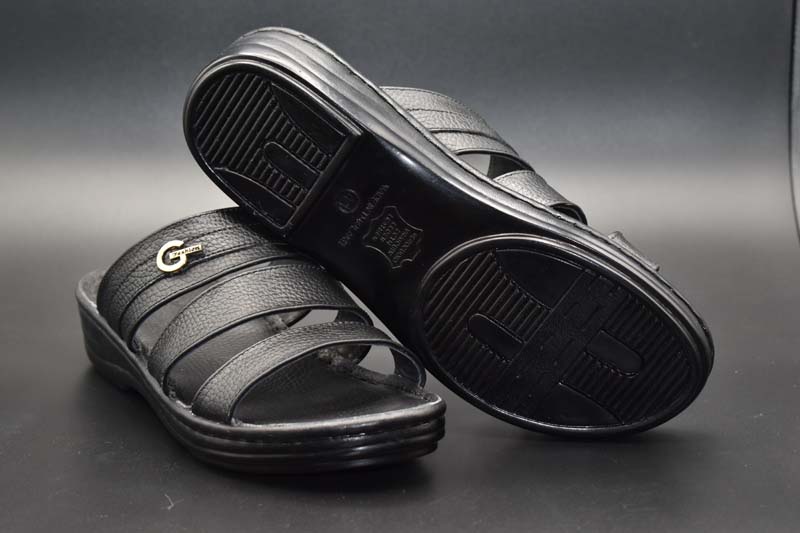 دمپایی چرم مردانه مدل الماس سه بند