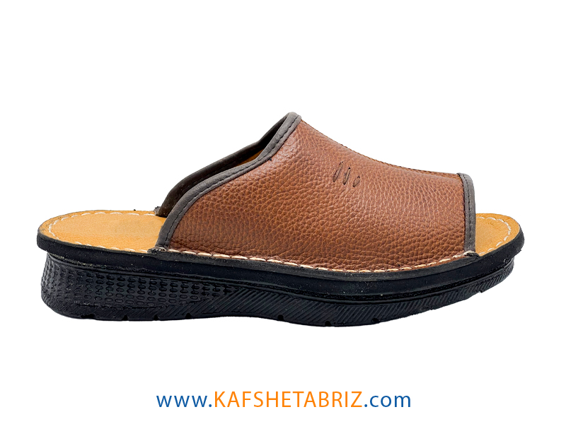 دمپایی چرم مردانه مدل p1350